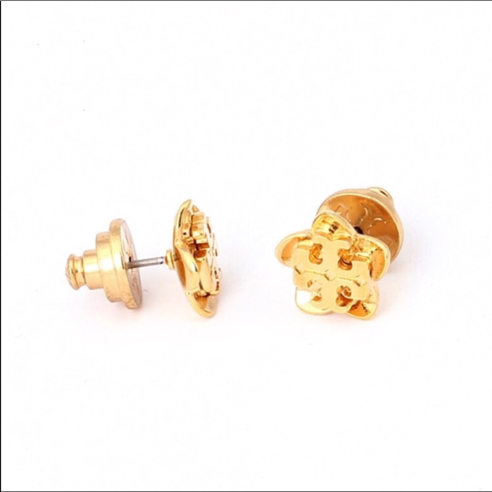New! Tory Burch Floral & Logo Earring - Picture 4 of 6
